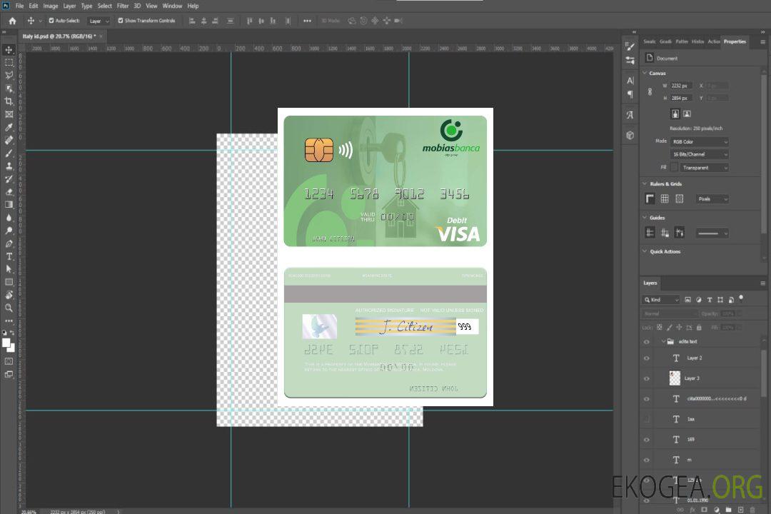 Carte de débit visa Moldavie MobiasBanca template